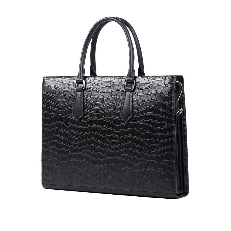 New leather men's bag business men's handbag first layer cowhide computer bag large capacity briefcase messenger leather bag