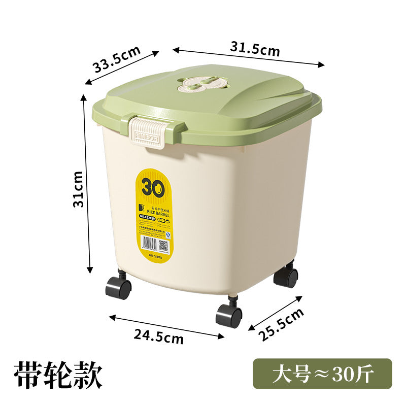Grains Storage Sealed Box Food Grade Rice Noodle Storage Container Insect-proof and Moisture-proof 10kg High-end Household Rice Bucket