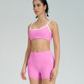 High-waisted, figure-hugging, color-blocked, cross-border camisole, shockproof, push-up, high-waisted, butt-lifting running and fitness shorts yoga set for women