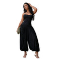 C7717 cross-border   fashion women's elegant sexy bandeau slim-fit fashion jumpsuit