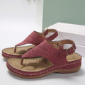Women's thong sandals -  summer new arrivals, plus size, buckle closure, wedge heel, ready stock wholesale