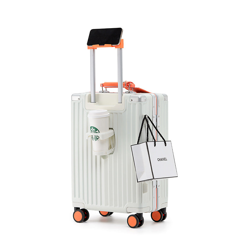 New suitcase 24 inch anti-drop 20 inch small boarding case aluminum frame trolley case leather case password case travel bag