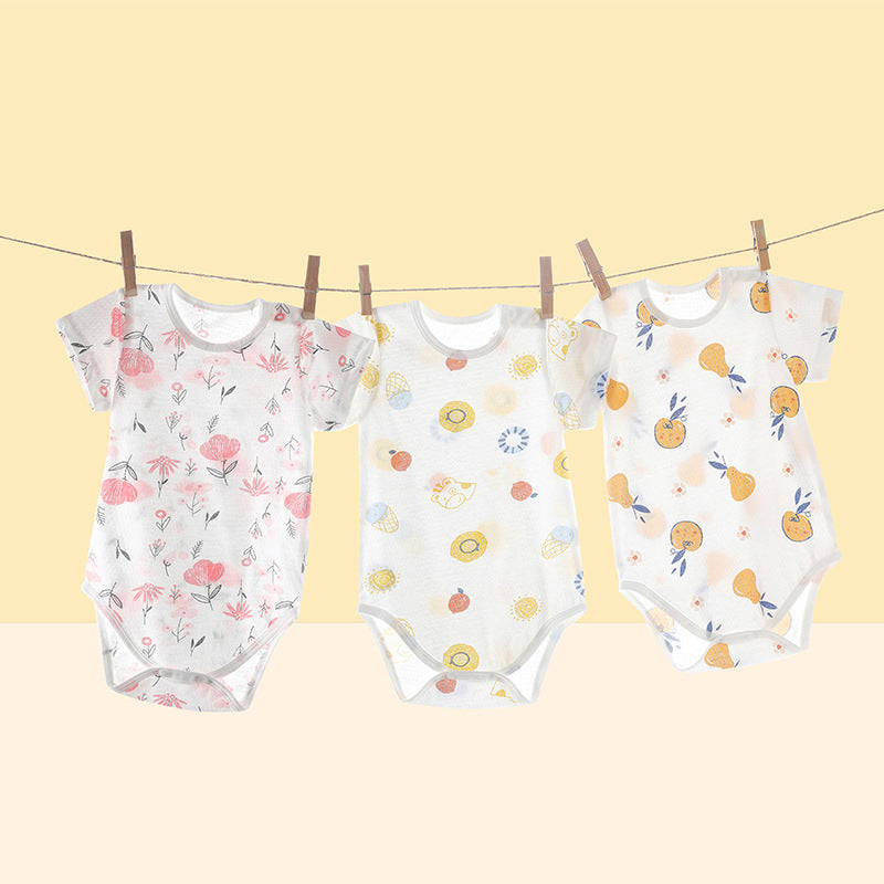 Baby short-sleeved romper, summer romper, triangle romper, newborn summer pajamas, baby onesie