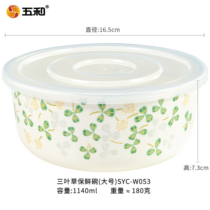 Bowl set Fresh-keeping bowl Instant noodle bowl Melamine tableware Lunch box Imitation porcelain round soup bowl with lid Sealed bento box