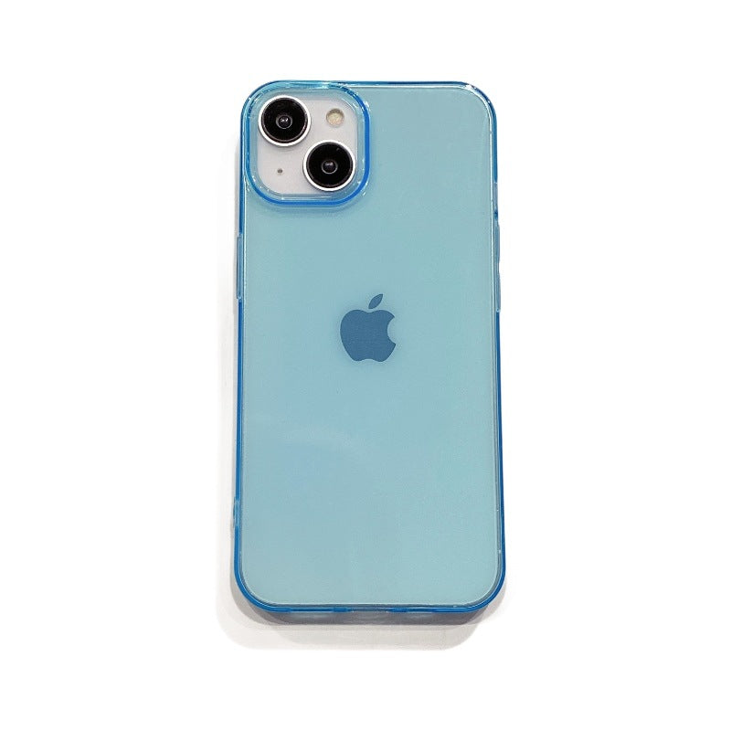 Large hole and high transparency suitable for apple 16promax colorful transparent mobile phone case iphone14 anti-fall tpu protective cover
