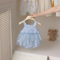 Summer clothes baby summer clothes bag butt clothes one-piece baby style thin style hundred days full moon princess bag butt clothes