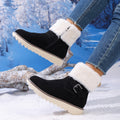 Cotton shoes fleece-linedheattechwinter snow boots women's belt buckle new style side zipper large size wholesale