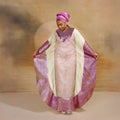 Aliexpress cross-border export african hot stamping plus size robe headscarf women's tassel dress + vest two-piece set