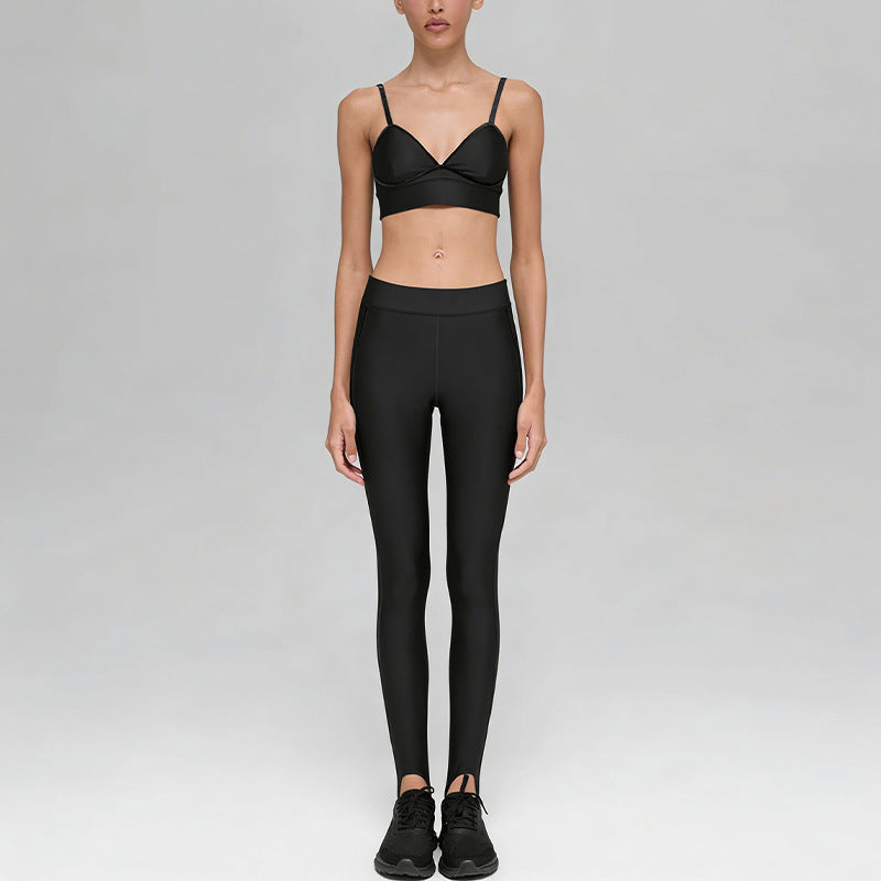 new arrival yoga clothes high waist hip lift tummy control slimming look sling beautiful back running sports intimates bra suit for women