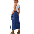 Fashion cross-border foreign trade women's clothing  independent station new style washed elastic waist ribbon workwear skirt trendy