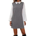 european and american cross-border  autumn new arrival: slim-fit, figure-flattering, faux two-piece a-line dress