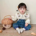 Spring outfit chic romper baby girl cartoon onesie double layer jacket princess style newborn clothes