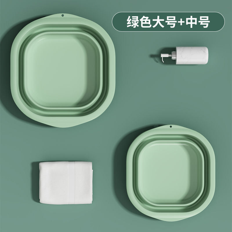 Collapsible washbasin - portable travel basin, thickened plastic basin, available in small and large sizes, perfect for home, dorm, and laundry use
