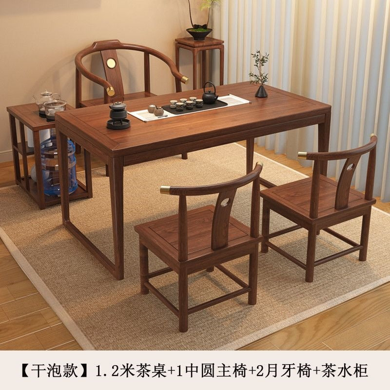 For homesmall apartment balcony solid wood tea table dry tea table all-in-one a complete set of casual modern tea table and chair combination