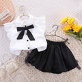 Girls' trendy outfit set -  summer new arrival: flutter sleeve blouse & tulip pants - chic two-piece set