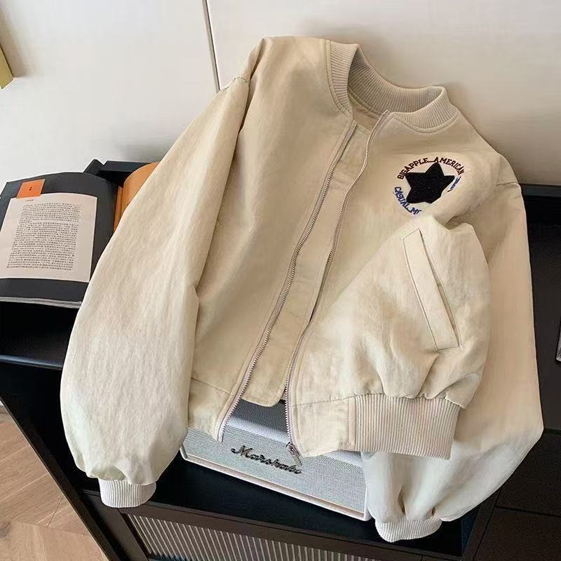 American retro embroidered baseball jacket women's 2025 spring and autumn new loose casual versatile fashion jacket top