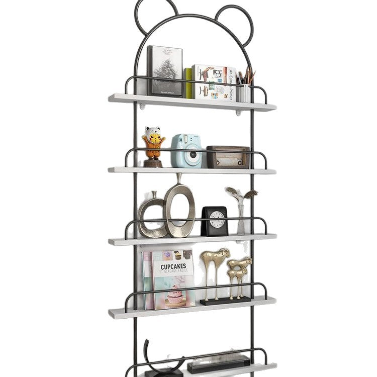 Living room bookshelf storage cabinet kids storage rack iron ultra-thin bookcase gap wall hanging for home door rear picture book shelf