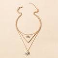 Wholesale devil's eye necklace - cross-border alloy jewelry, unique sun pendant, women's multi-layer necklace, trendy ins style accessories