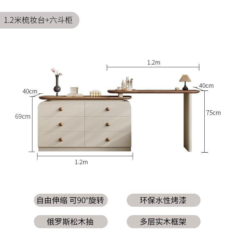 Wall-mounted five-drawer and eight-drawer cabinet, medieval living room storage cabinet, bedroom for home bedside storage cabinet, accessible luxury solid wood dressing table