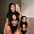 Sexy hot girl cutout bustier bodysuit - new summer slim-fit lingerie top - european & american style