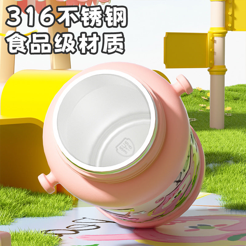 316 stainless steel insulated tumbler - cartoon design for kids, perfect for elementary school students, includes straw
