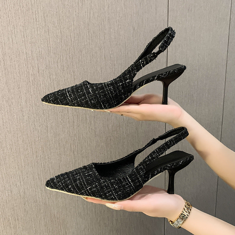 French chic pointed-toe heeled sandals for women - new summer 2024 collection - stiletto heel, slip-on style - wholesale available