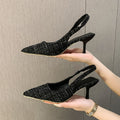 French chic pointed-toe heeled sandals for women - new summer 2024 collection - stiletto heel, slip-on style - wholesale available