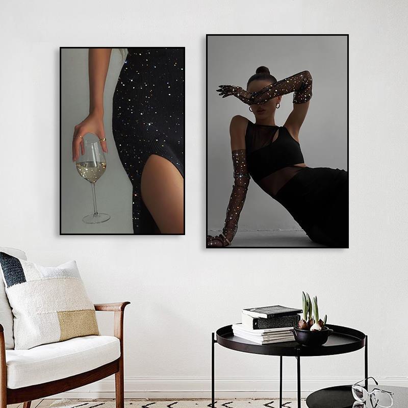 Advanced beauty salon decorative painting modern medical beauty plastic surgery front desk entrance corridor wall painting light luxury flash diamond hanging painting