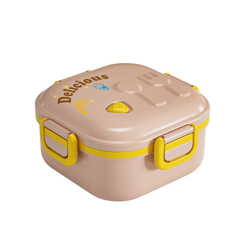 kids lunch box primary school student three-compartment lunch box thermal insulation microwaveable anti-fall sealed double-layer lunch box gift