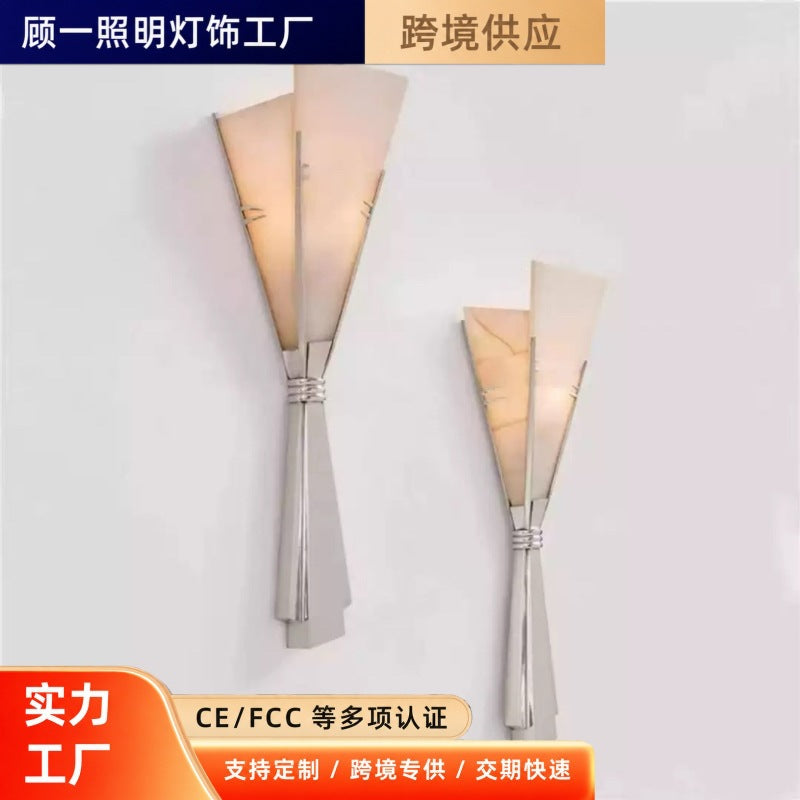 Maison domin used spanish imitation marble retro handheld flower wall lamp bedroom living room decorative wall lamp