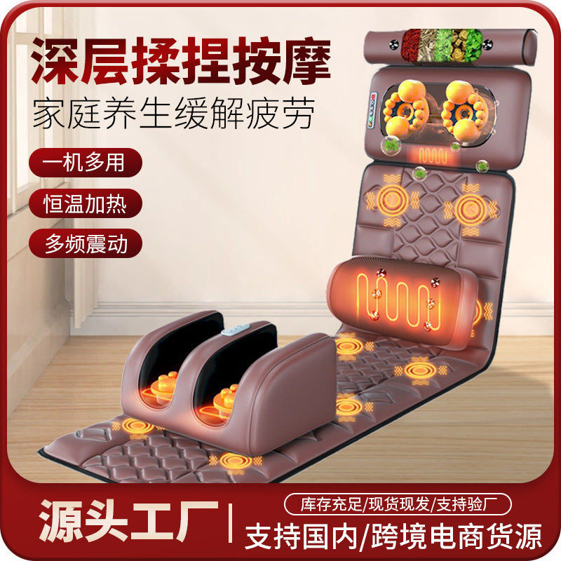 Massage mattress topper, home use neck vibration massager, electric shoulder, neck, and back cushion for neck and lumbar support