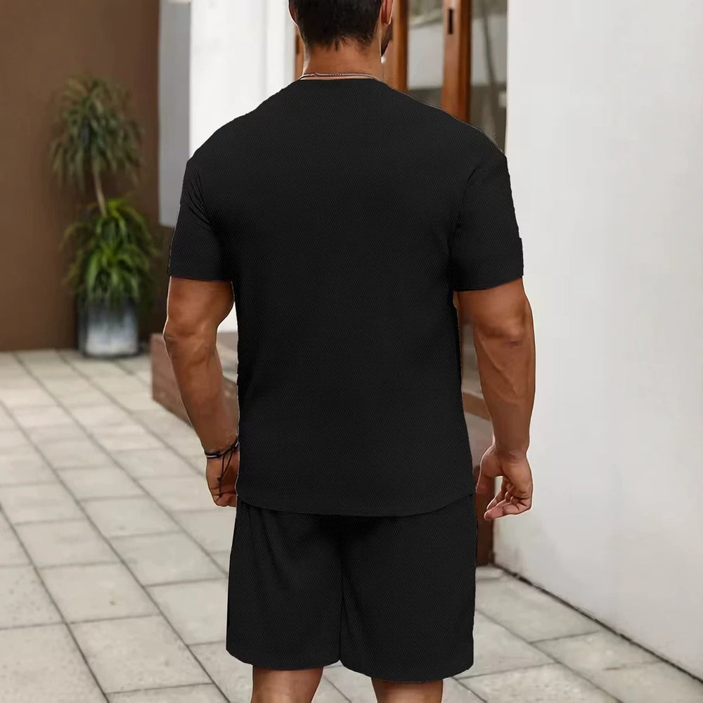 men's short-sleeve and shorts set, casual sportswear set, 3d printed cross-border hot seller, dropshipping available