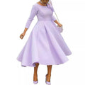 Export women's clothing african fashion silm a-line pure colordresselegant small dress cross-border supply special price