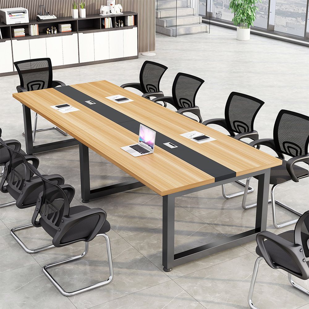 Large and small long table workbench conference table long table casual modern office desk conference room table and chair combination