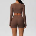 fashionpure color double-sided nylon brushed with chest pad yoga suit sports running fitness two-piece set for women