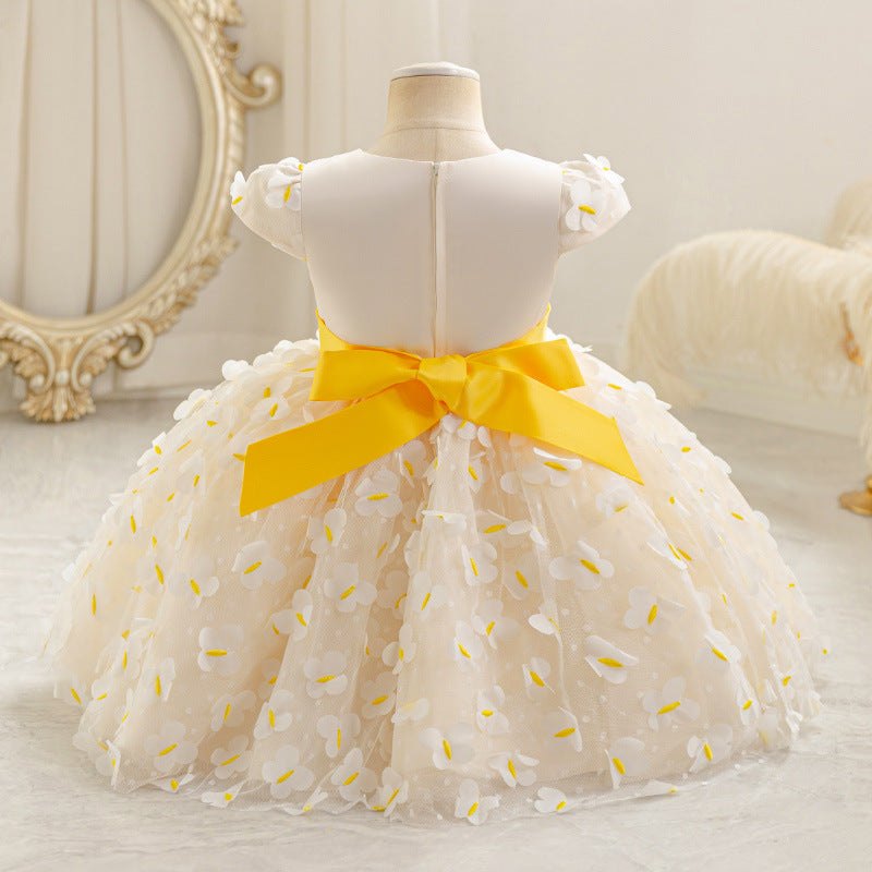 export baby dress short one year old western style new arrival princess dress three-dimensional butterfly birthday skirt cute