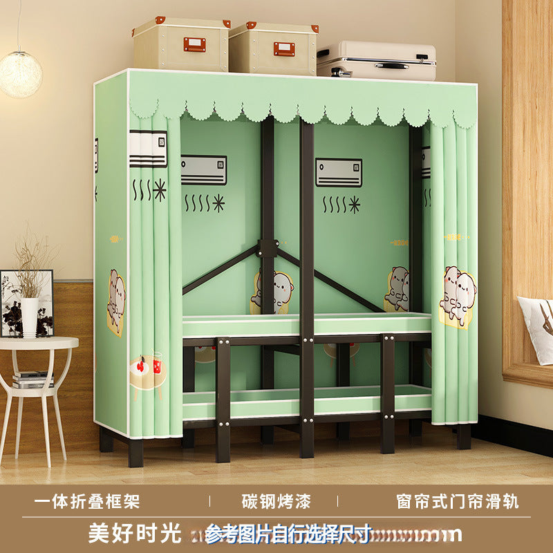 Stereo folding wardrobe, installation-free cloth wardrobe, for home bedroom, strong and durable, simple wardrobe, steel frame storage wardrobe