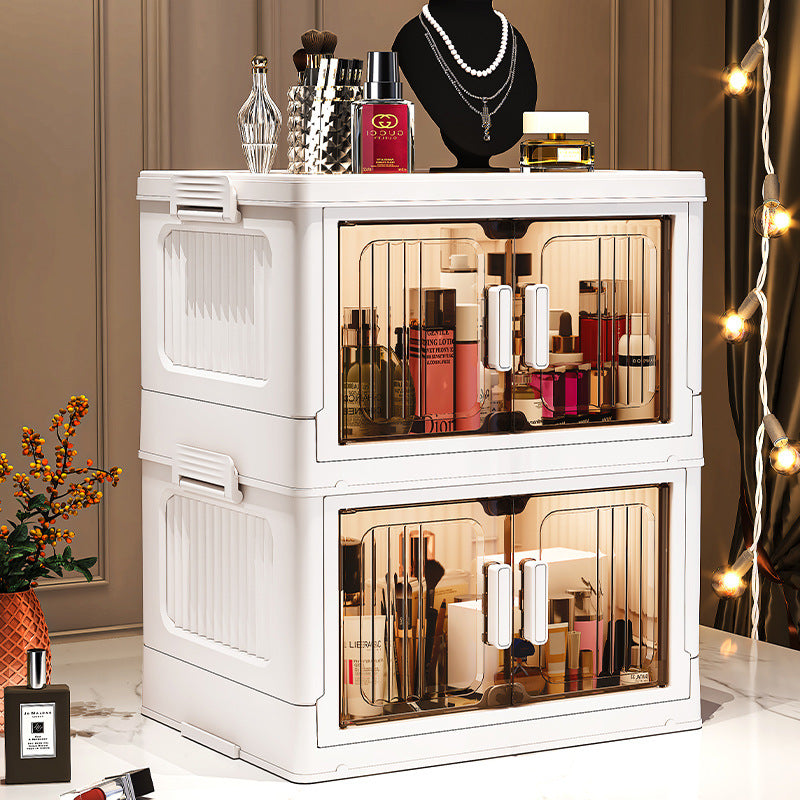 33-75 Plastic cosmetics cabinet storage storage box, folding transparent storage cabinet finishing multi-layer, starting from one piece for approval