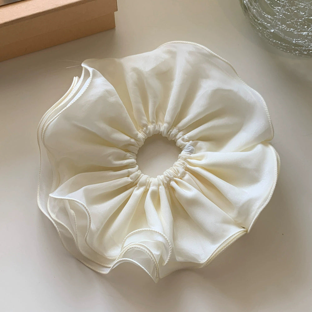 Korean pure color lace hair tie large intestine ring korean style low ponytail hair tie rubber band headband atmospheric head flower headband