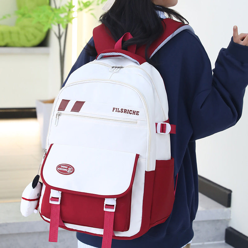 School bag for women's new models, high school students, high school students, large-capacity lightweight backpack, simple backpack for primary school students