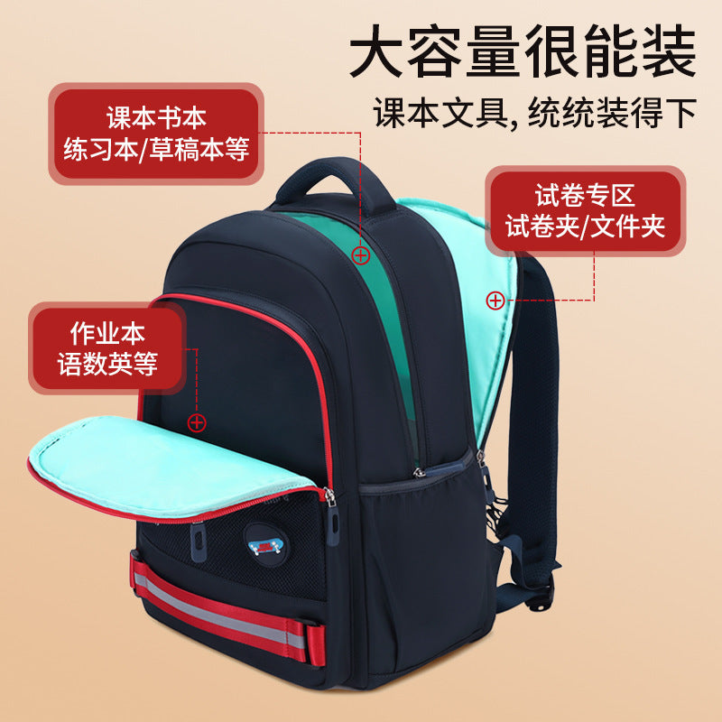 School bags for primary school girls are dirt-resistant, and spine care for grades 3 to 6 reduces the burden. Wholesale of large-capacity children's school bags and men's backpacks
