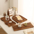 Nordic irregular plate dinner plate western food plating simple solid wood tray ornament for home korean style ins style