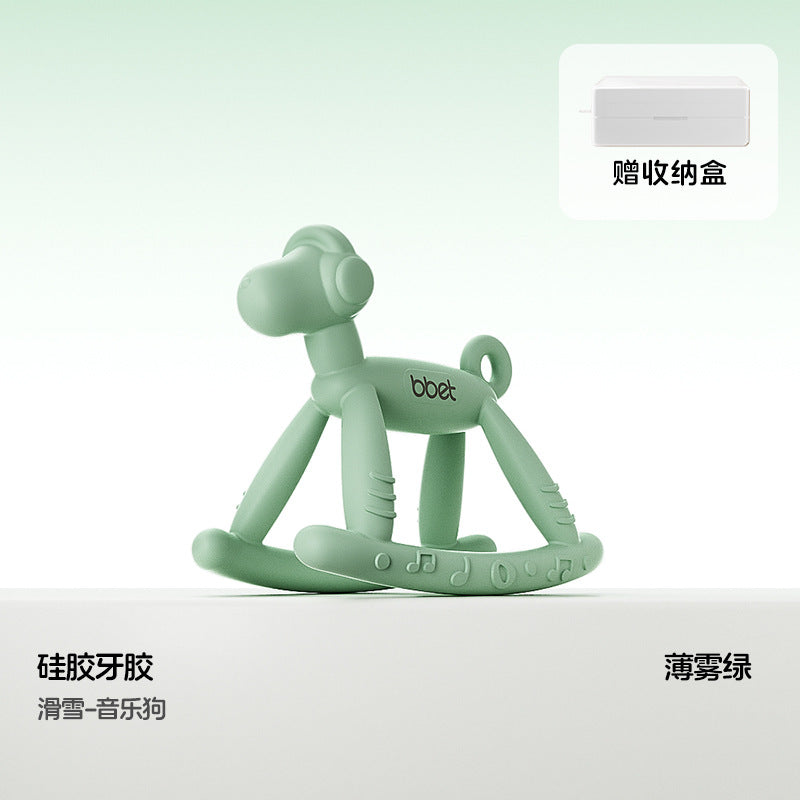 Teether baby teething stick food grade silicone soothing anti-eating hand toy handy gadget baby bite gum uv dustproof