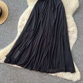 Accessible luxury diamond halter pure desire style dress women's summer black v neck waist slimming look large swing long skirt vacation style