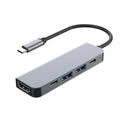 Type-c adapter for apple mac, huawei extender, 5-in-1 docking station hub with usb pd fast charging
