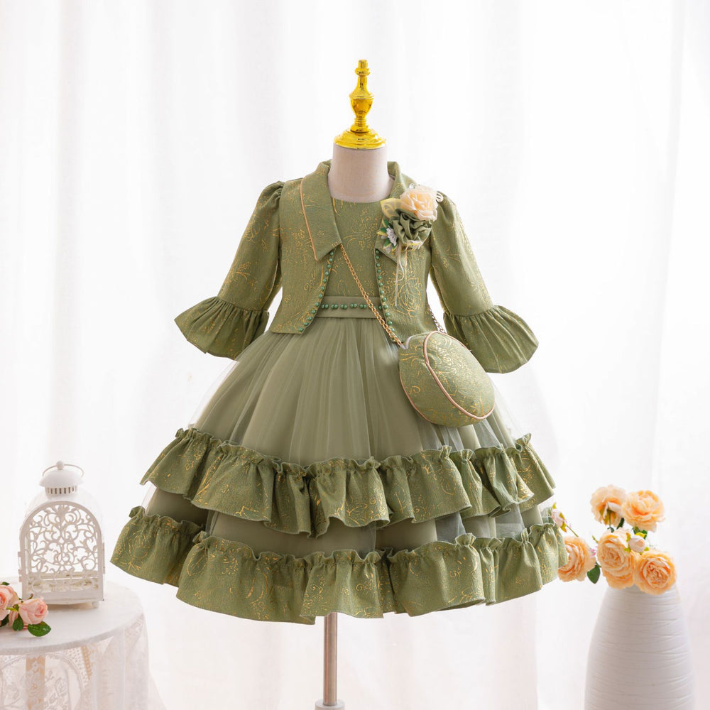 New in stock skirt set children's dress three-piece cake princess dress girls' birthday dress flower girl