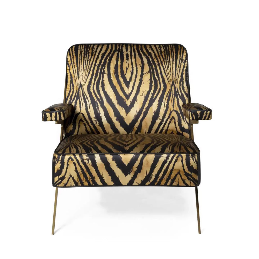 Italian style single reclining sofa chair - luxury designer accent chair for living room, villa, and home