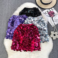 Classy fashion sequin skirt women's summerhigh waista-line miniskirt petites hip-covering one-step skirt