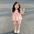 Girls' outfit  new sweet style baby girl clothes two-piece set children's lightweight princess summer clothing