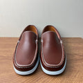Men's loafers casual leather slip-on shoes - simple style, business commute, plus size available - real product photos